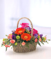 A vibrant basket of Thank you Flowers delivered by Flowers by Hughes Florist Shop, Monaghan Town, Ireland